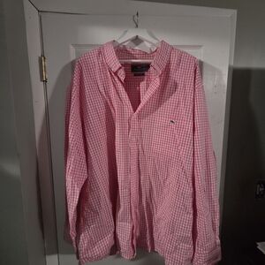Vineyard Vines Men's Pink Gingham Button-Down Shirt